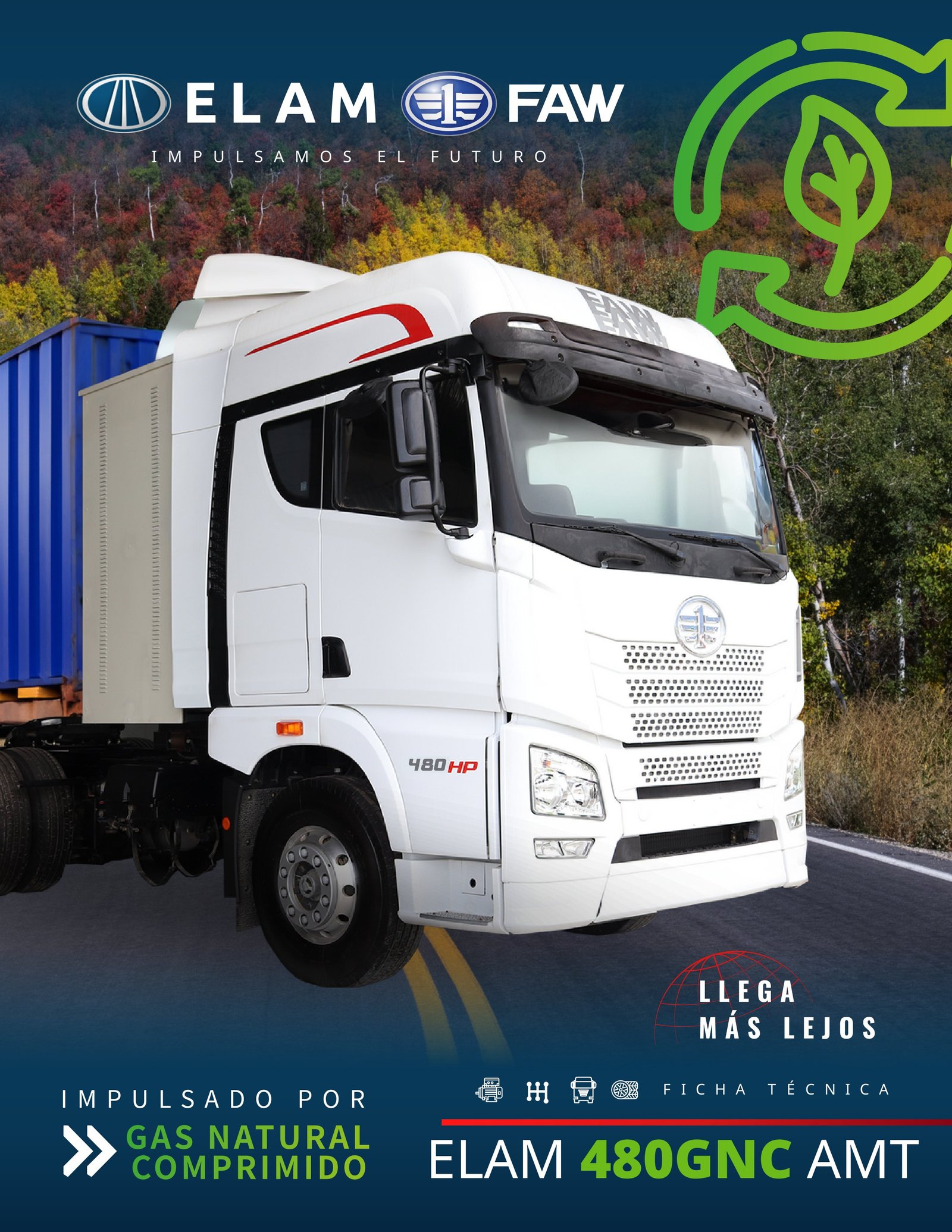FAW Tractocamión 480GNC AMT